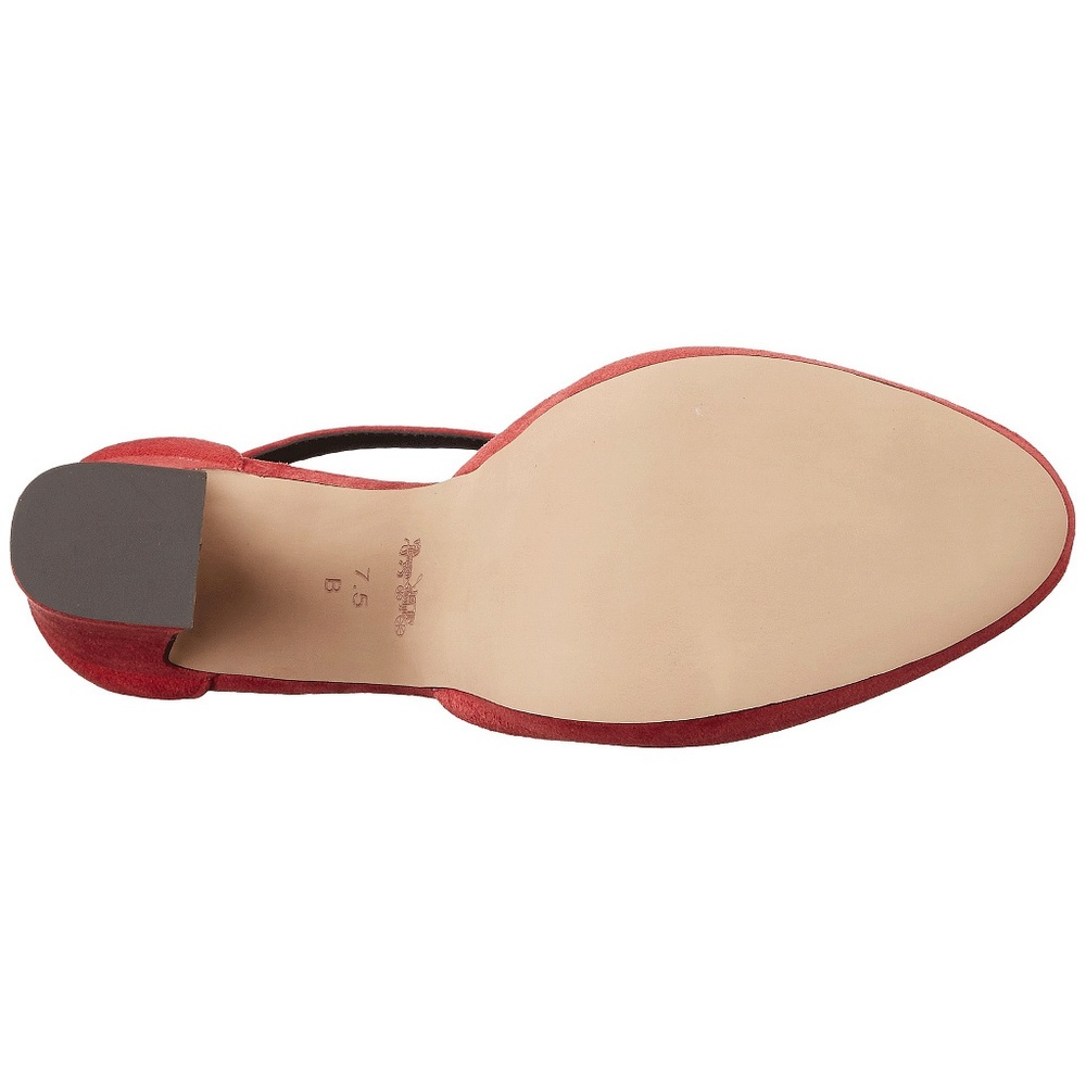 Chrystie Red Suede T Rex Platform Strap Heels 9 - Picture 2 of 7